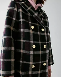 Plaid Double Breasted Coat