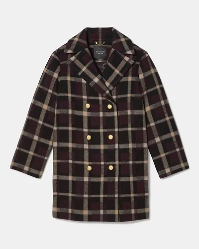 Plaid Double Breasted Coat