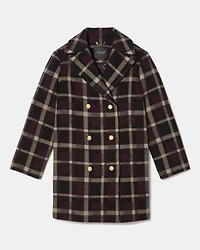 Plaid Double Breasted Coat