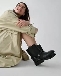 Spade Flower Stud Moto Boot