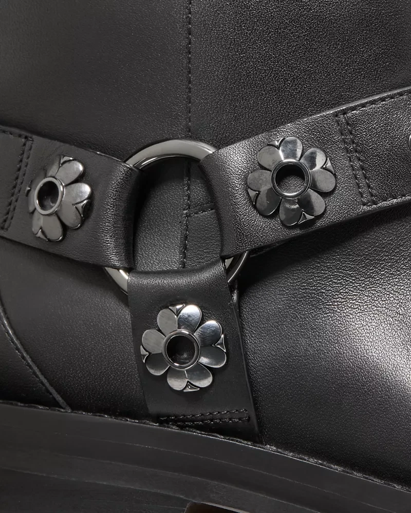 Spade Flower Stud Moto Boot