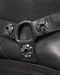 Spade Flower Stud Moto Boot