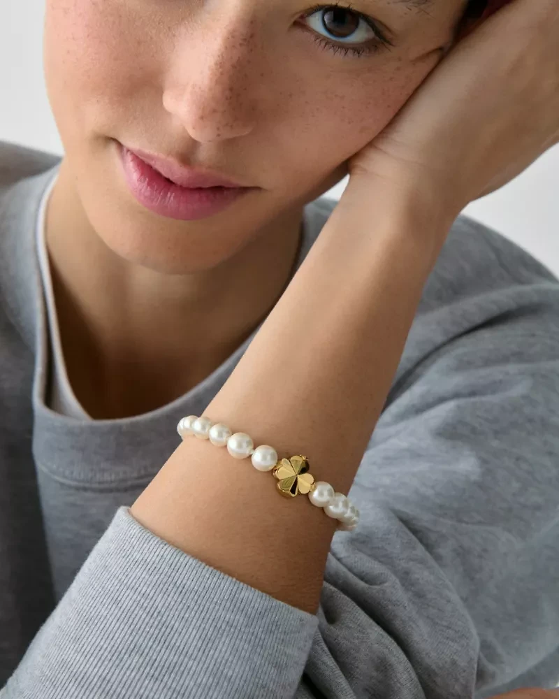 Spade Flower Pearl Bracelet