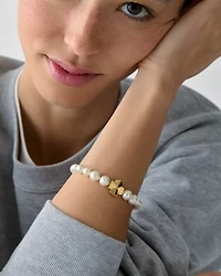 Spade Flower Pearl Bracelet