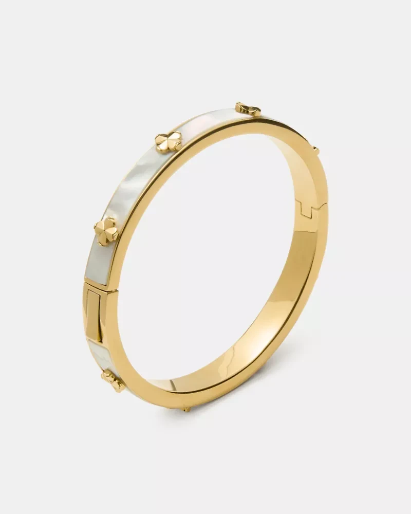 Spade Flower Hinged Bangle