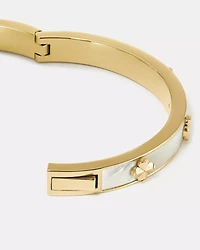 Spade Flower Hinged Bangle