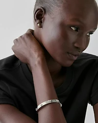 Spade Flower Hinged Bangle