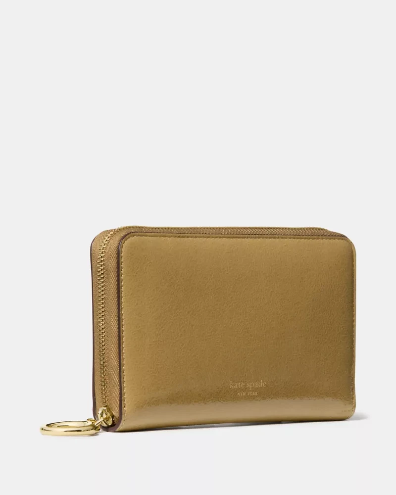 Halo Glazed Zip Around Wallet