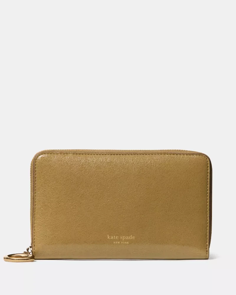 Halo Glazed Zip Around Wallet