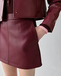 Faux Nappa Mini Skirt