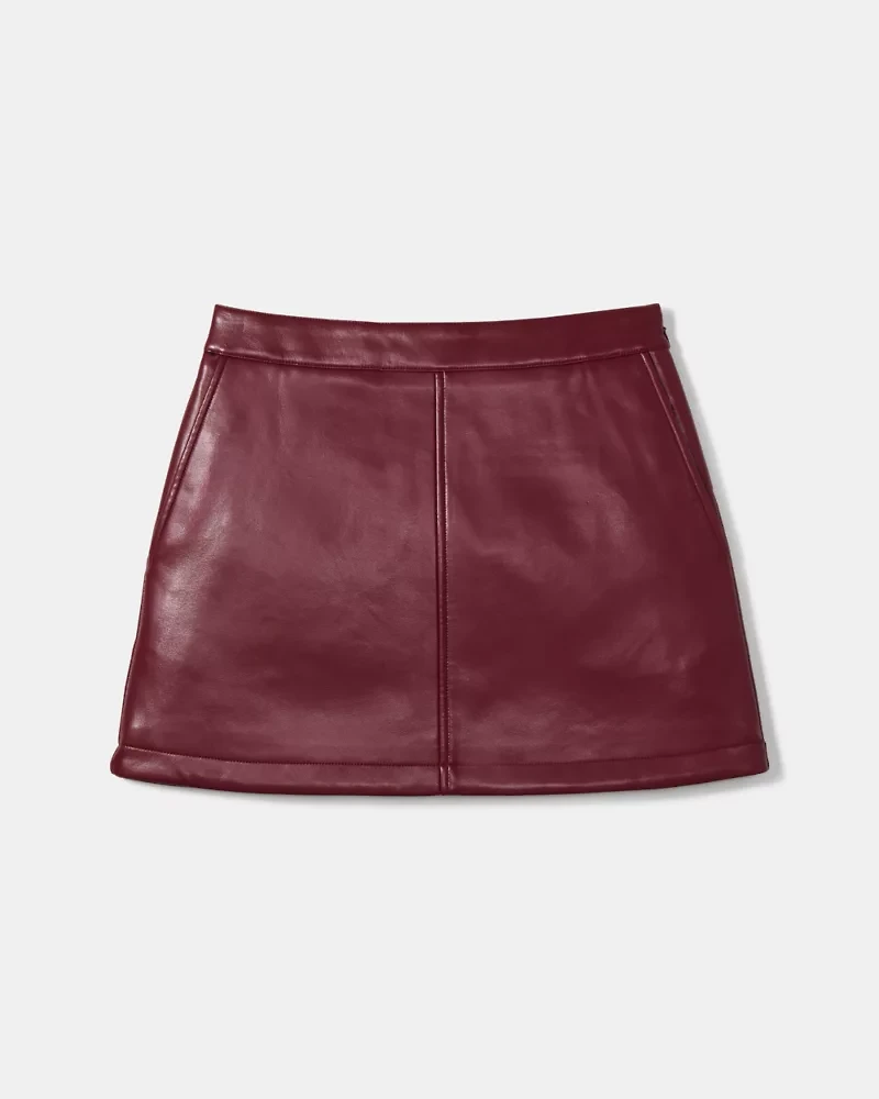 Faux Nappa Mini Skirt