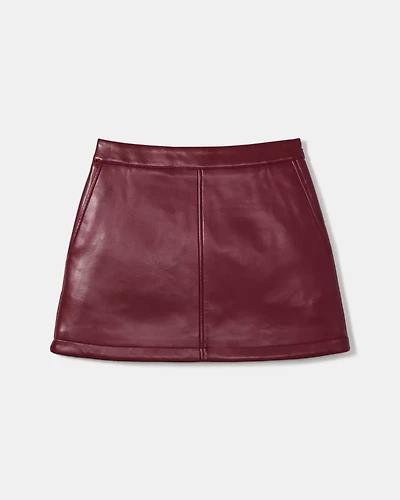 Faux Nappa Mini Skirt