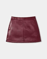 Faux Nappa Mini Skirt