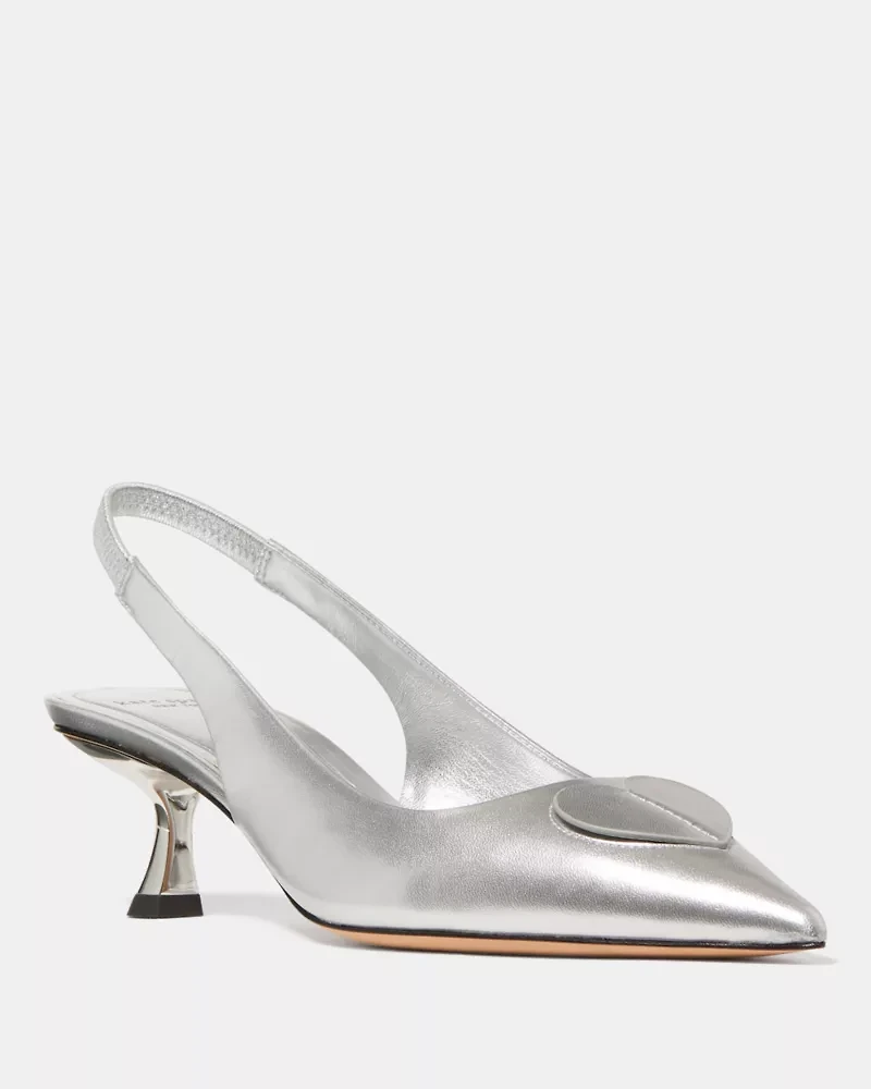 Lover Metallic Slingback Kitten Heel