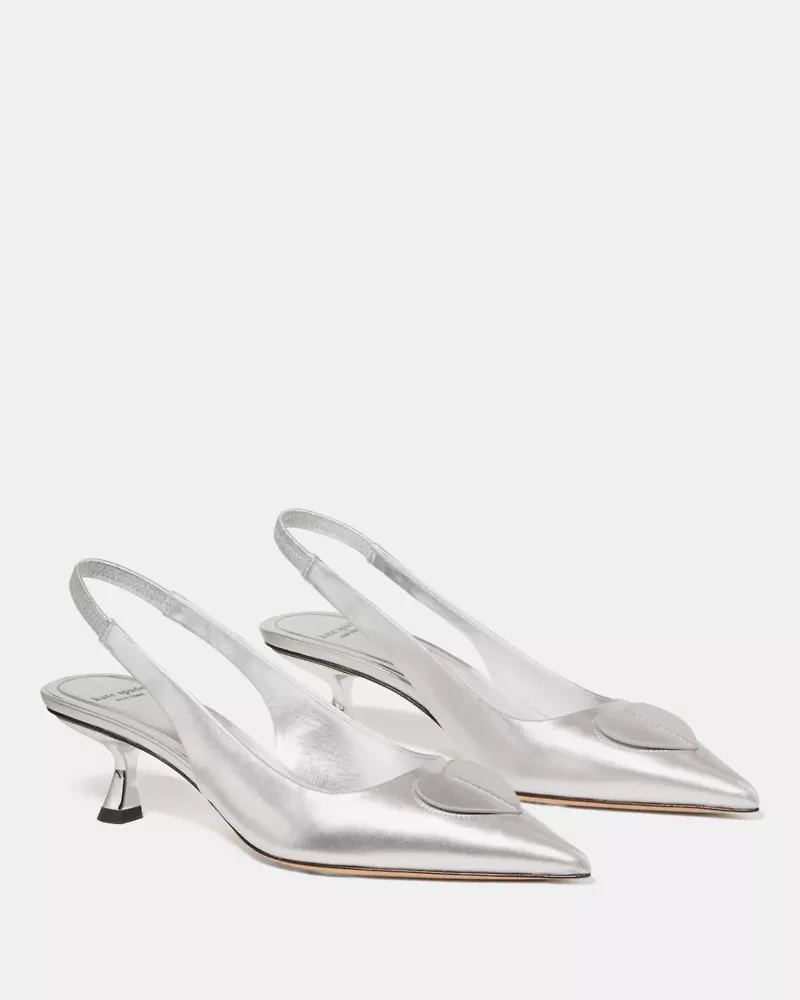 Lover Metallic Slingback Kitten Heel