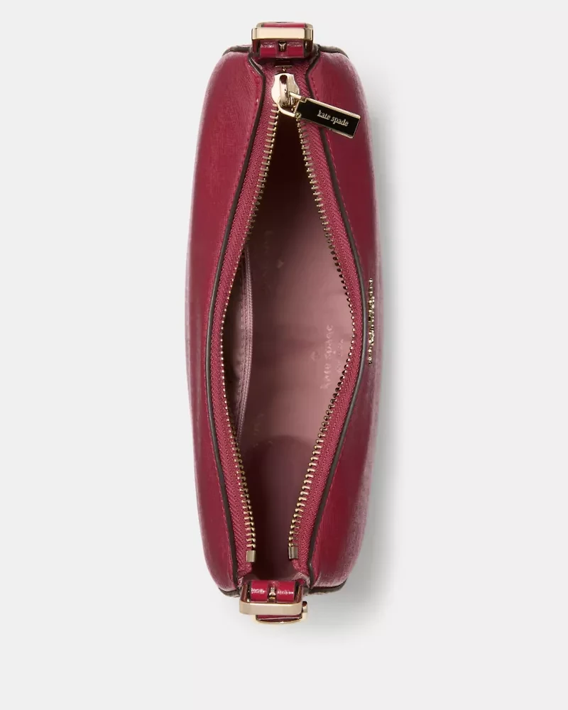 Nova Textured Patent Leather Small Crescent Shoulder Bag