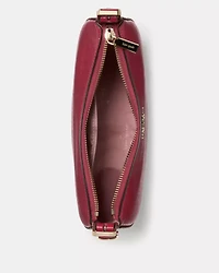 Nova Textured Patent Leather Small Crescent Shoulder Bag