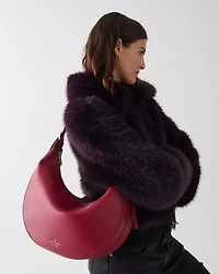 Nova Smooth Leather Large Crescent Shoulder Bag