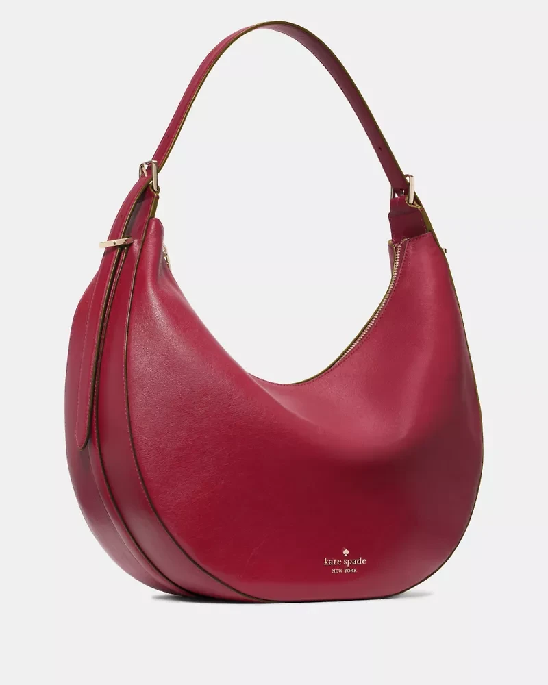 Nova Smooth Leather Large Crescent Shoulder Bag