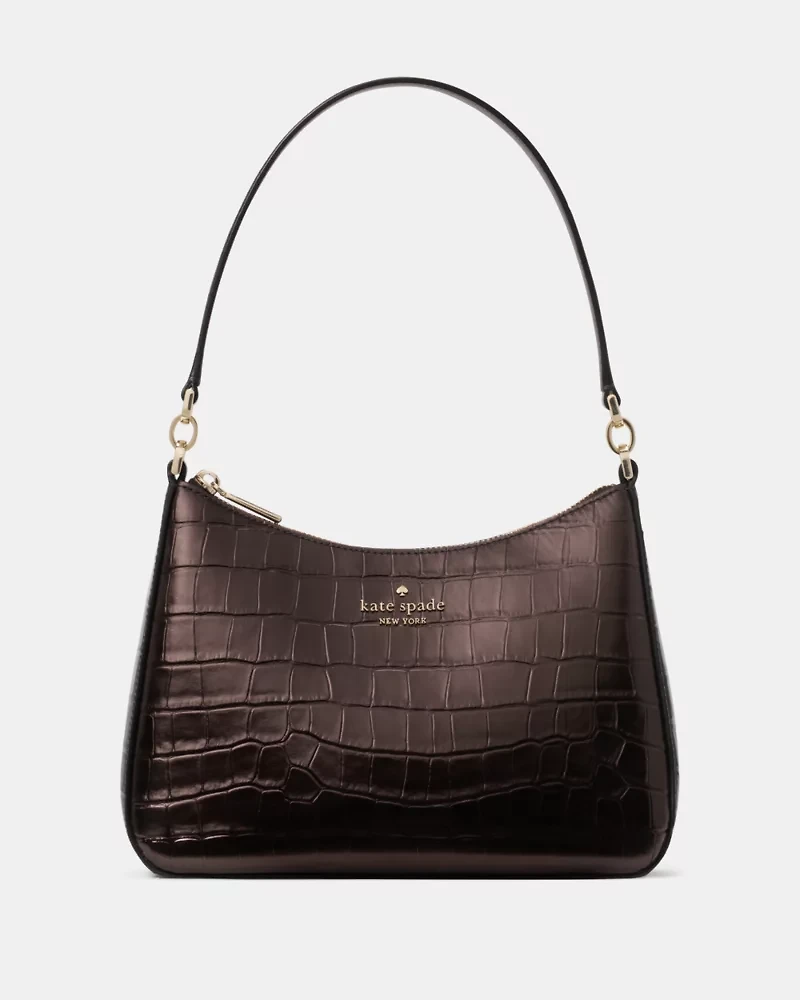 Margot Metallic Croc Embossed Convertible Shoulder Bag
