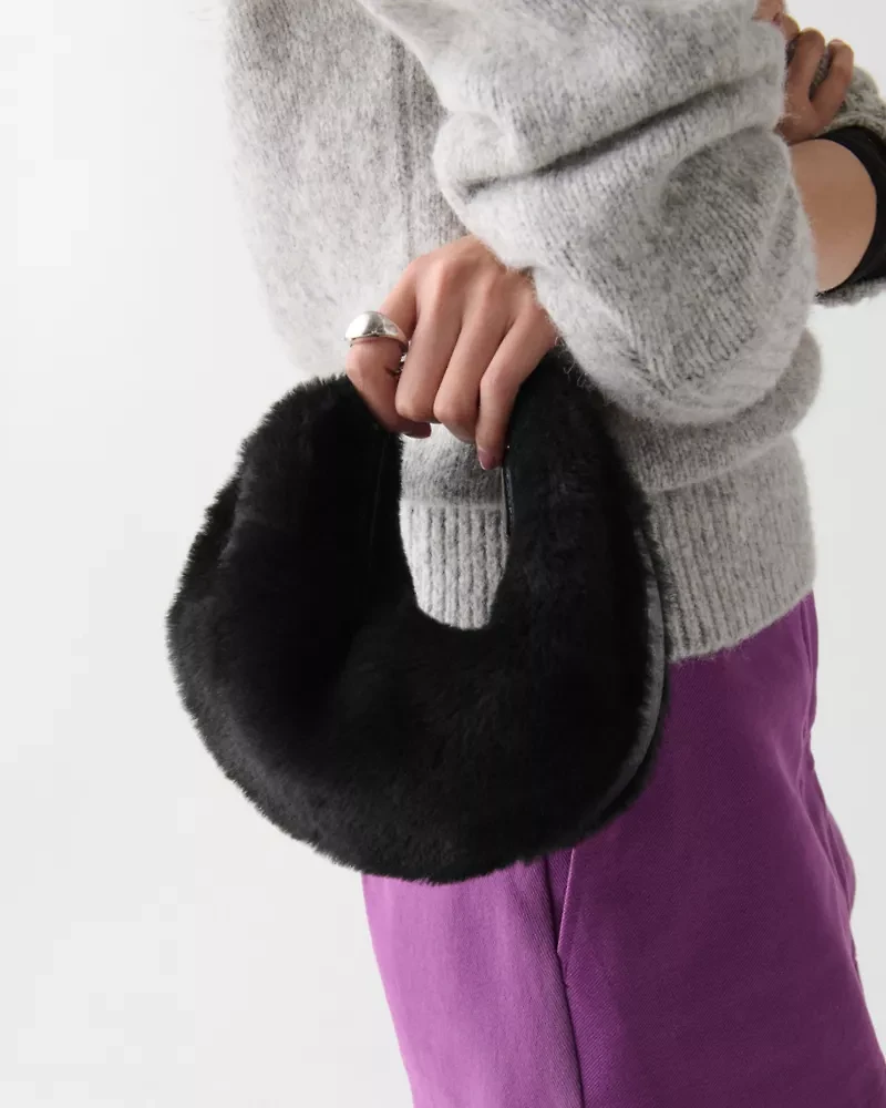 Duo Shearling Bear Crossbody Bag