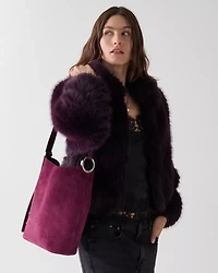 Halo Suede Bucket Bag