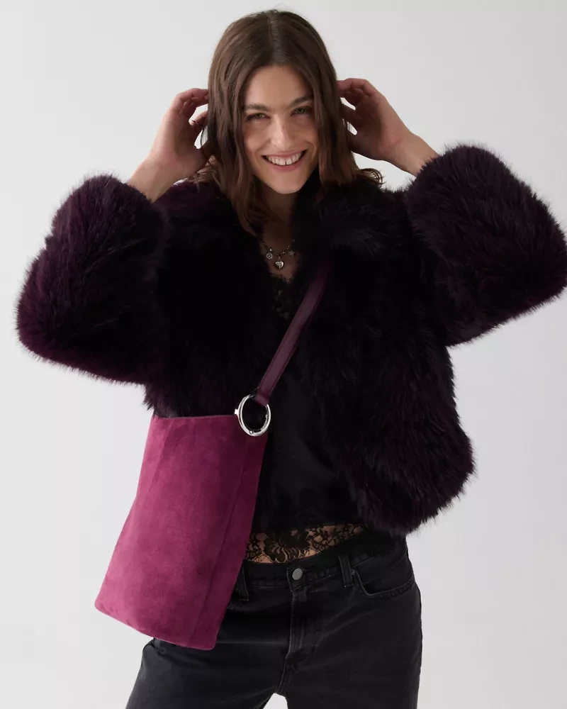 Halo Suede Bucket Bag