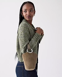 Halo Suede Mini Bucket Bag