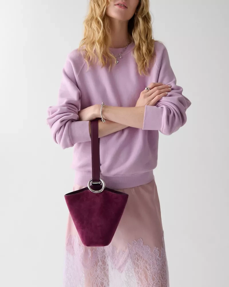 Halo Suede Mini Bucket Bag