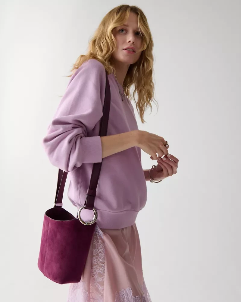 Halo Suede Mini Bucket Bag