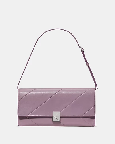 Deco Glazed Leather Soft Shoulder Bag