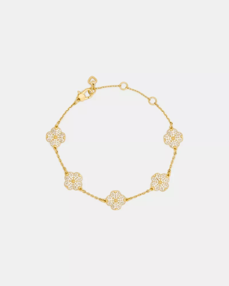 Spade Flower Pave Scatter Bracelet