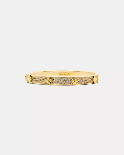 Spade Flower pave hinge bangle