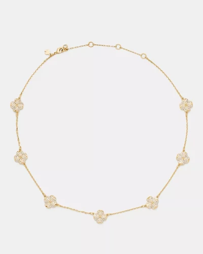 Spade Flower Pave Scatter Necklace