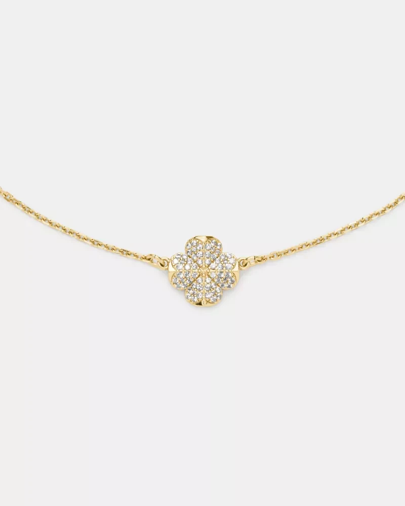 Spade Flower Pave Scatter Necklace