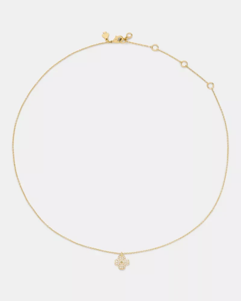 Spade Flower Pave Mini Pendant