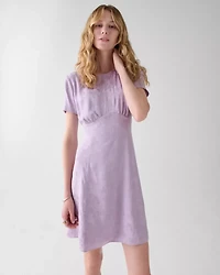 Fluid Jacquard Empire Waisted Mini Dress