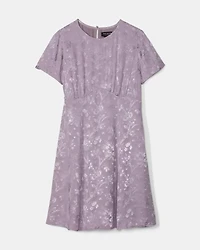 Fluid Jacquard Empire Waisted Mini Dress