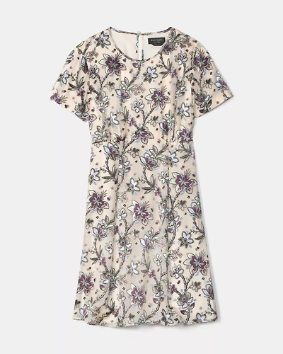 Satin Devore Empire Waisted Mini Dress