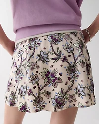 Satin Devore Mini Skirt