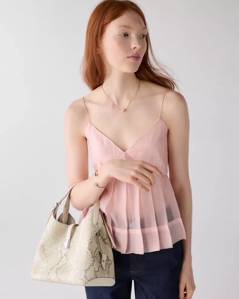 Deco Snake Embossed Crossbody Tote Bag