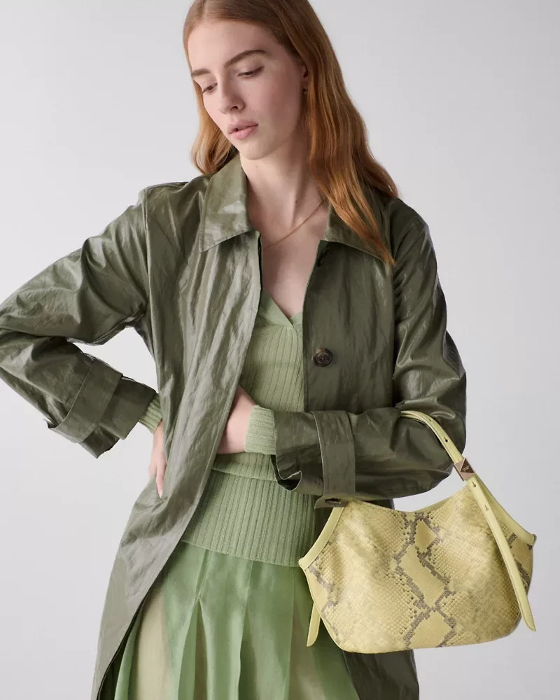 Deco Snake Embossed Small Tulip Tote Bag