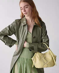 Deco Snake Embossed Small Tulip Tote Bag