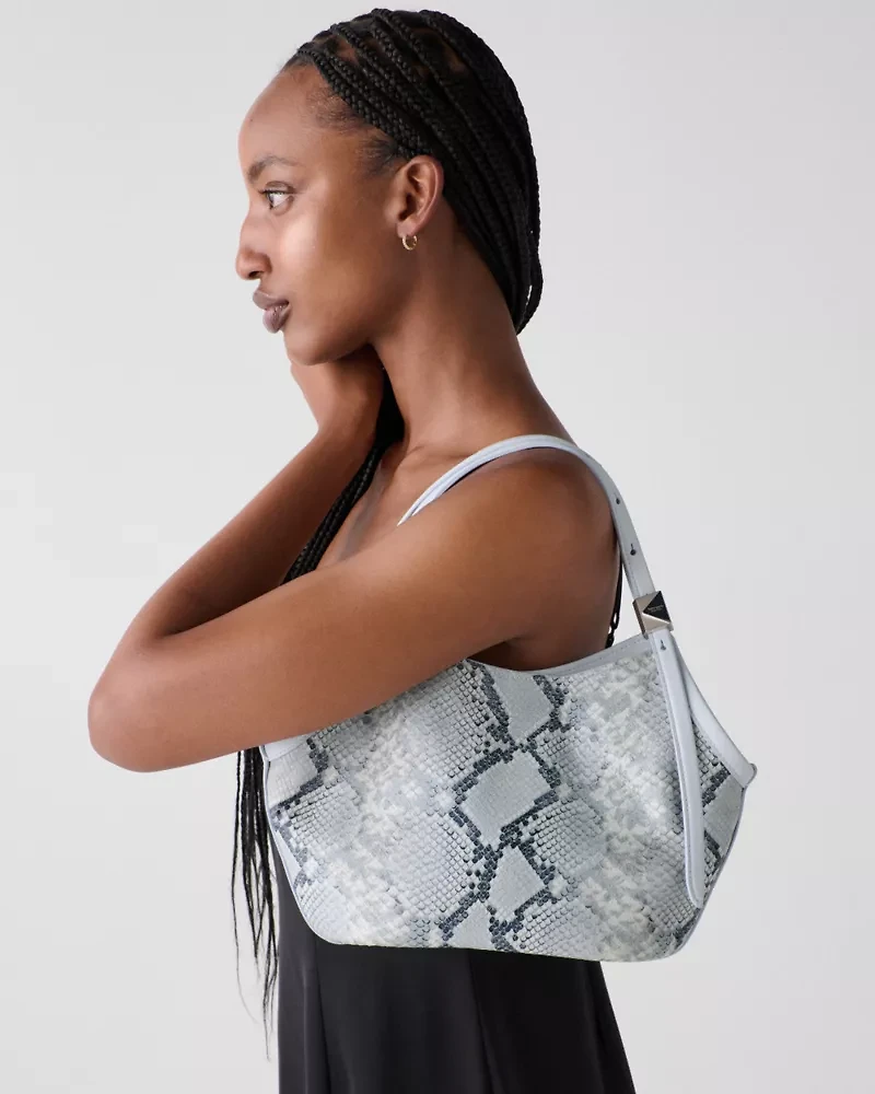 Deco Snake Embossed Tulip Tote Bag