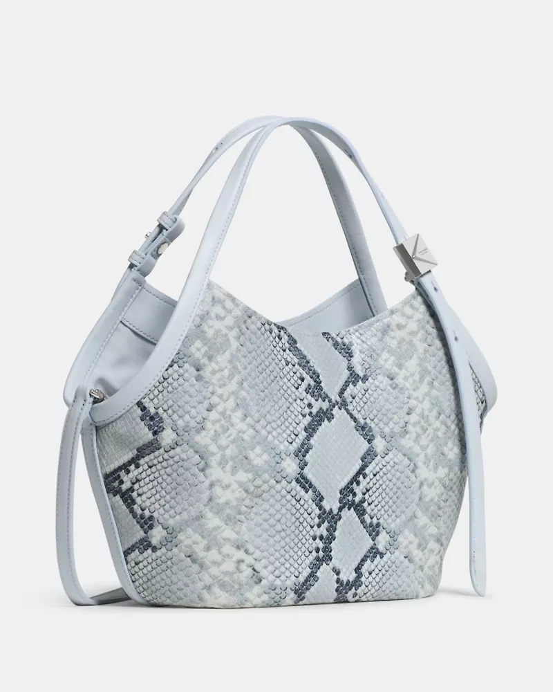 Deco Snake Embossed Tulip Tote Bag