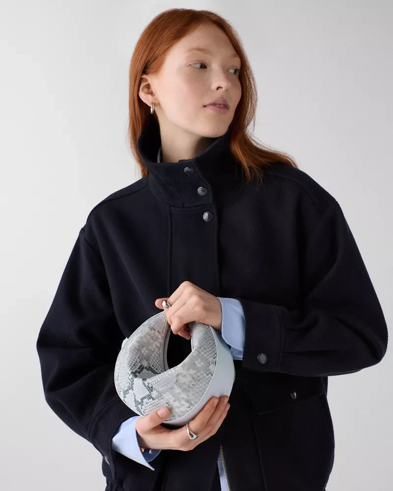 Duo Snake Embossed Crossbody Bag