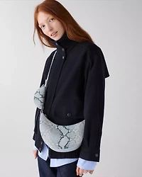 Duo Snake Embossed Crossbody Bag