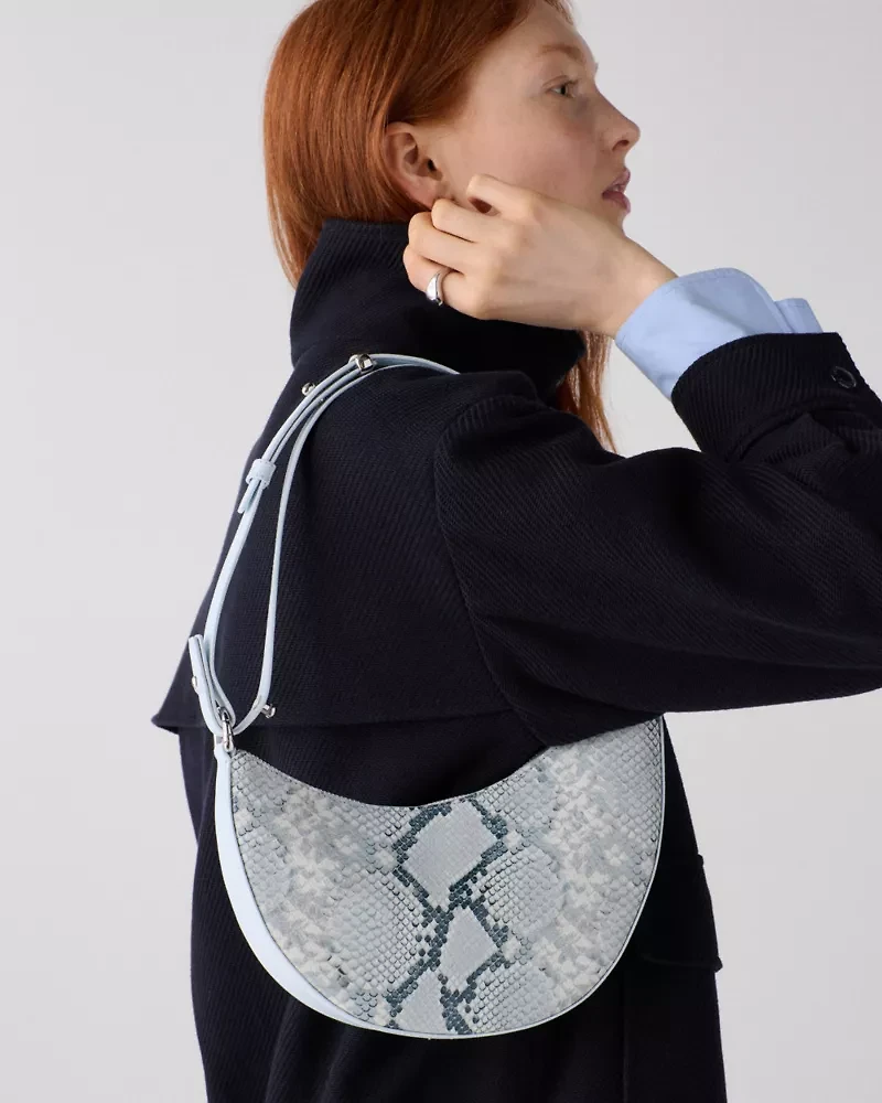 Duo Snake Embossed Crossbody Bag