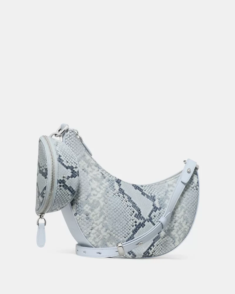 Duo Snake Embossed Crossbody Bag