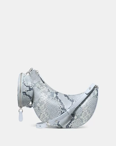 Duo Snake Embossed Crossbody Bag